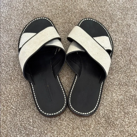 Katharine Page Black and Cream Slide Sandals - Picture 3 of 5